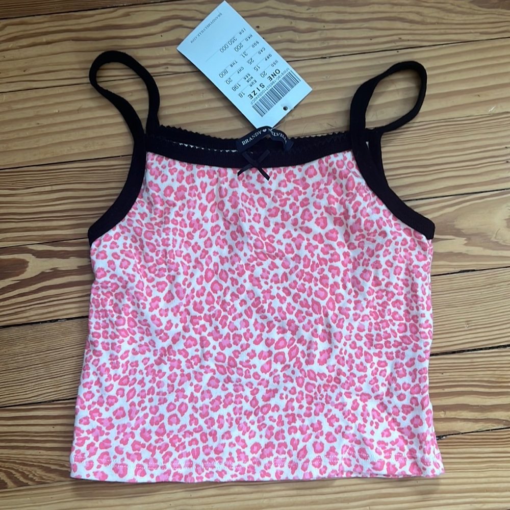 Brandy Melville pink cheetah tank